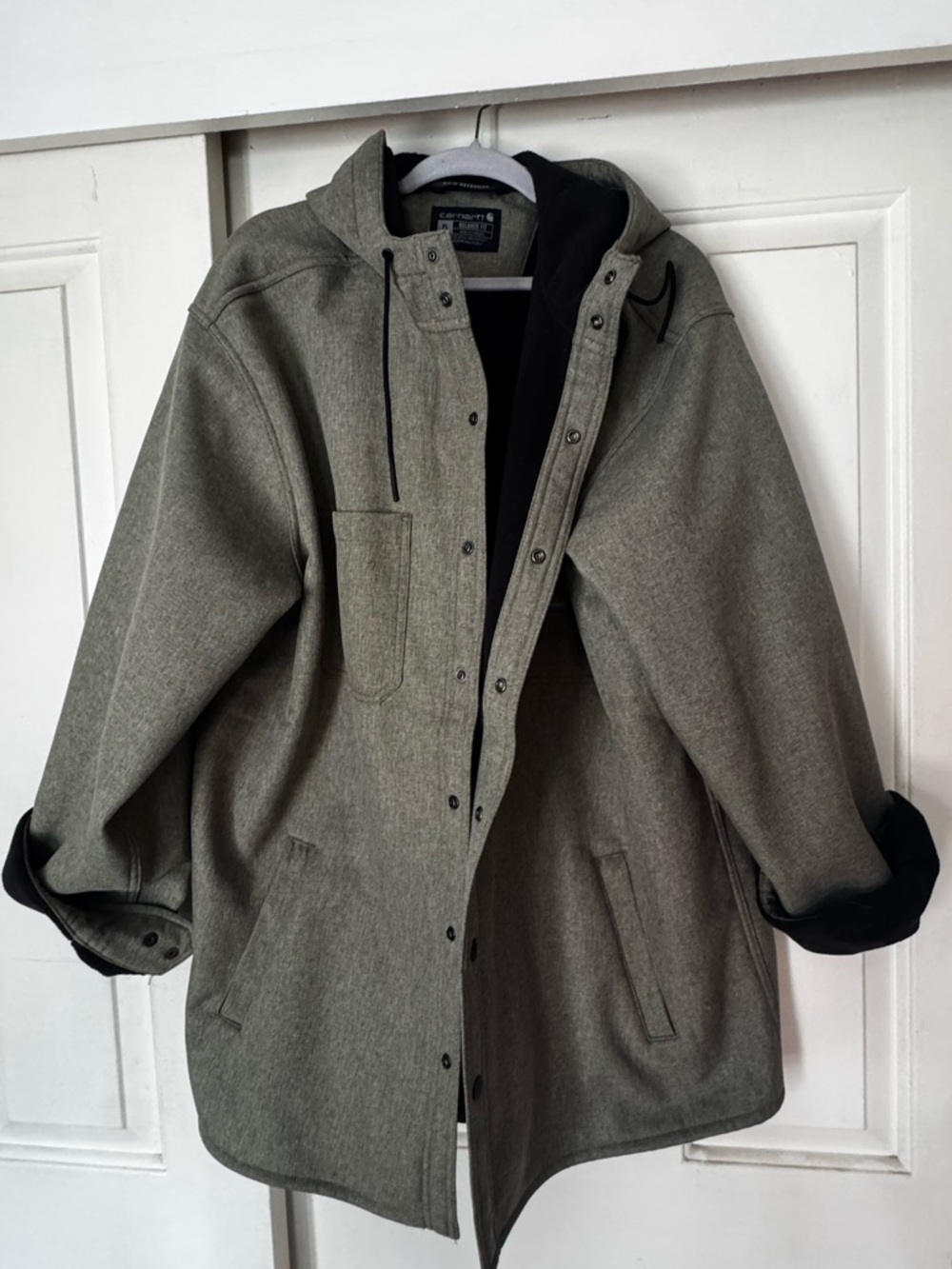 Carhartt Men's Hooded Peacoat in Olive